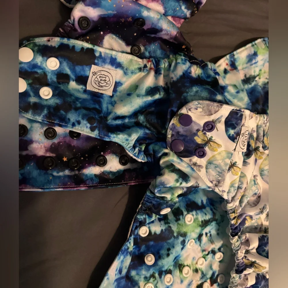 Fanny Fluff Galaxy Print and Dragonfly pocket cloth Diapers